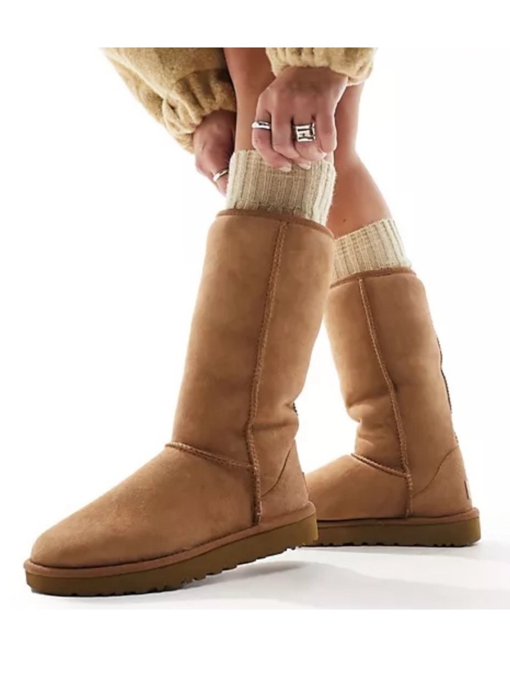 UGG | Chestnut Classic Tall Genuine Sheepskin Boots With Pure Wool Lining Size 6